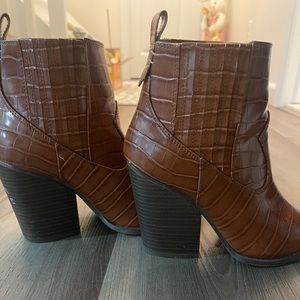 Faux leather booties